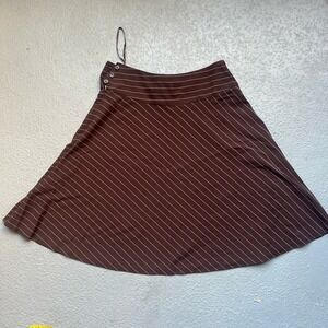 Chaps Striped A-Line‎ Skirt Brown Career Casual Lightweight Size 4